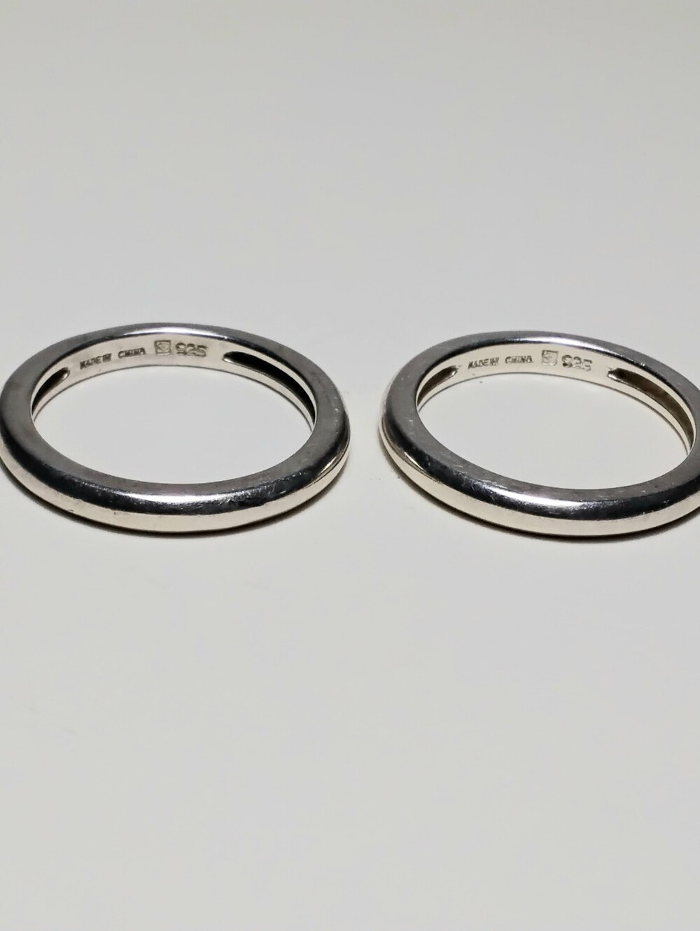 925 Silver 2 Lot Band Rings Sz 10